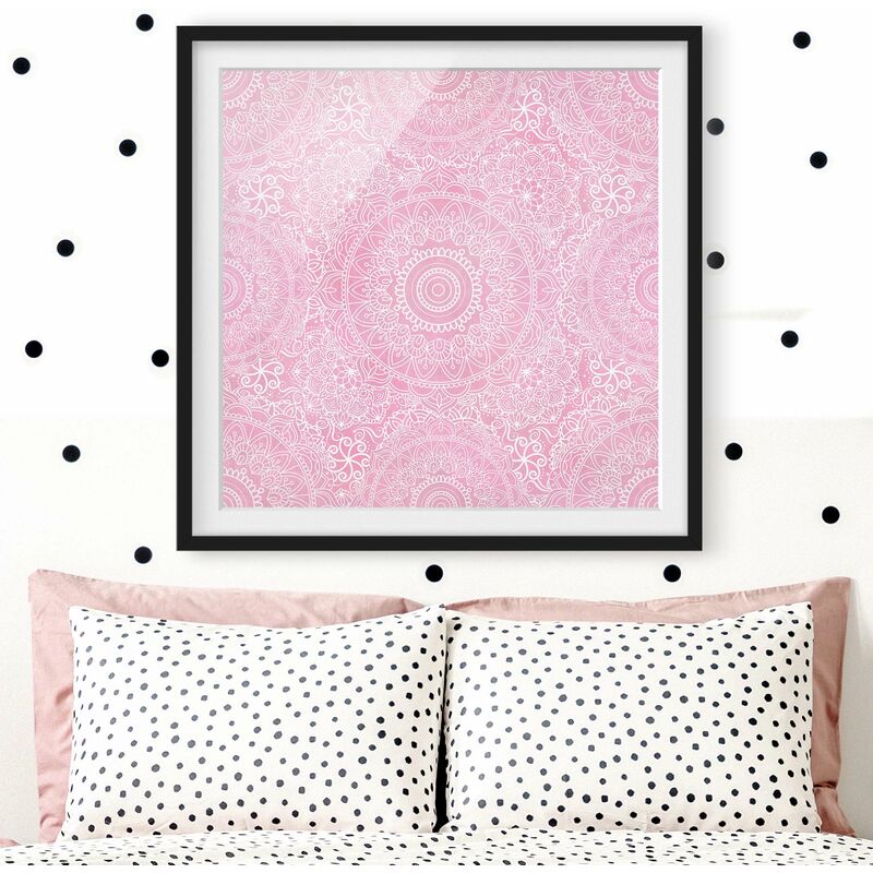 

Póster enmarcado - Mandala modello rosa Dimensión LxA: 70cm x 70cm, Marco: Negro
