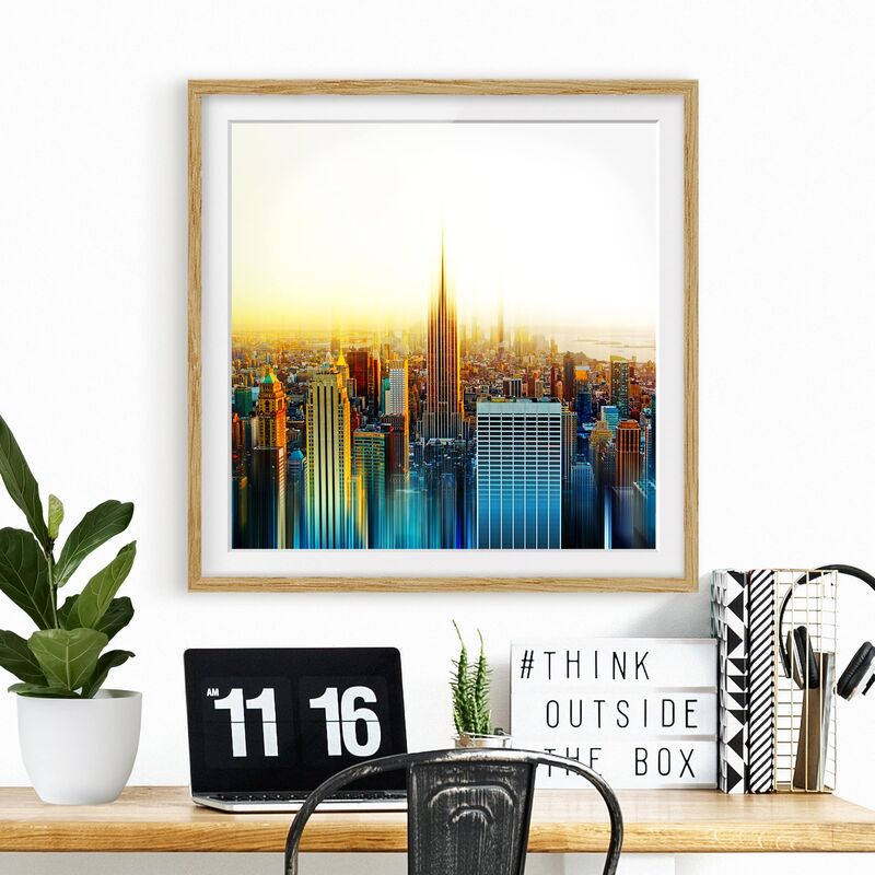 

Póster enmarcado - Manhattan Abstract Dimensión LxA: 20cm x 20cm, Marco: Roble