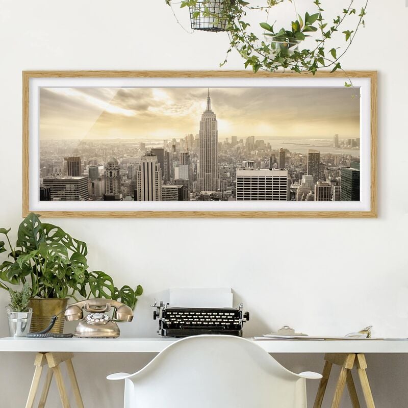 

Póster enmarcado - Manhattan Alba Dimensión LxA: 30cm x 75cm, Marco: Roble