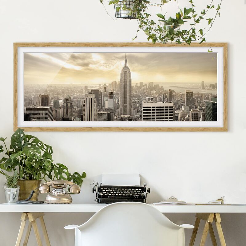

Póster enmarcado - Manhattan Alba Dimensión LxA: 50cm x 130cm, Marco: Roble