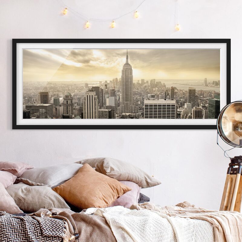 

Póster enmarcado - Manhattan Alba Dimensión LxA: 40cm x 100cm, Marco: Negro