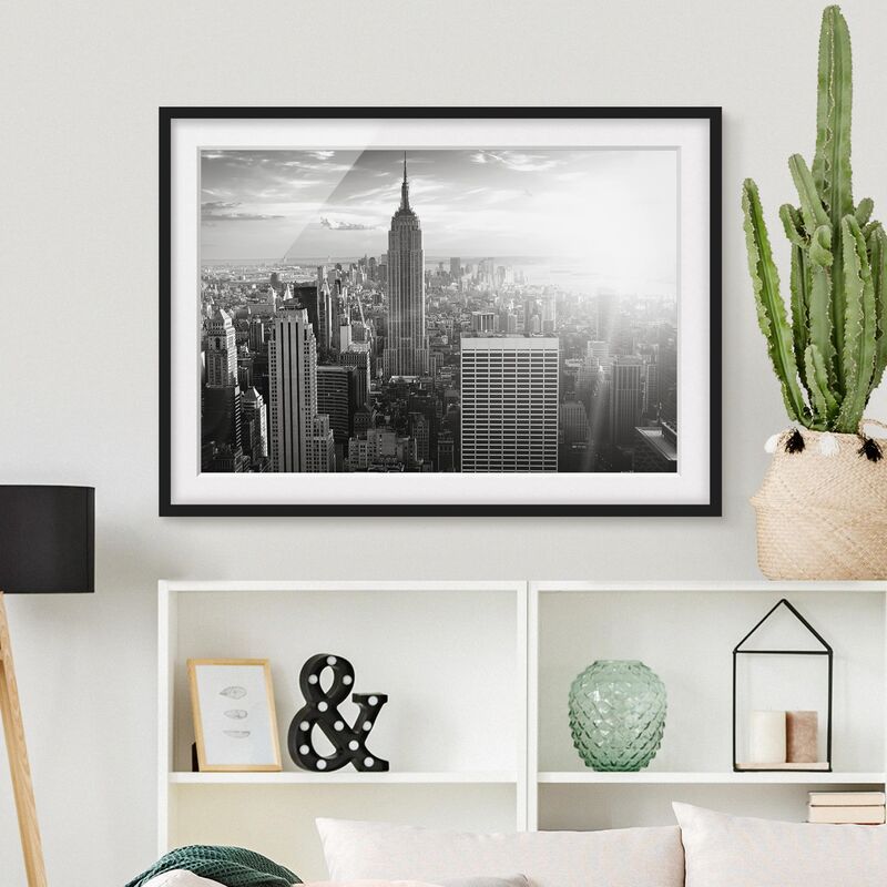 

Póster enmarcado - Manhattan Skyline Dimensión LxA: 50cm x 70cm, Marco: Negro