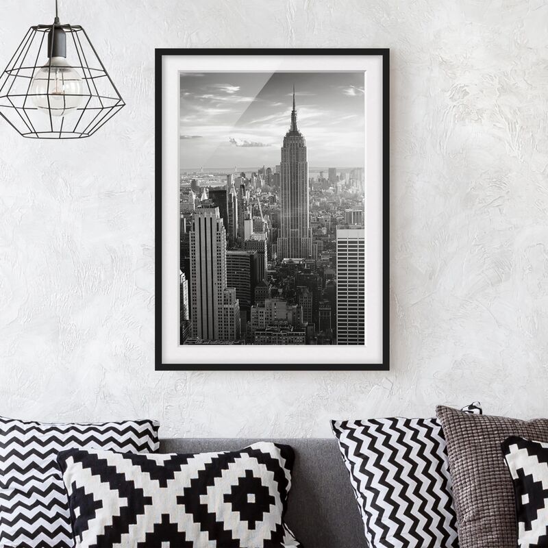 

Póster enmarcado - Manhattan Skyline Dimensión LxA: 100cm x 70cm, Marco: Negro