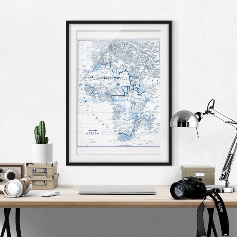 

Póster enmarcado - Mappa In Toni Di Blu - Africa Dimensión LxA: 24cm x 18cm, Marco: Negro