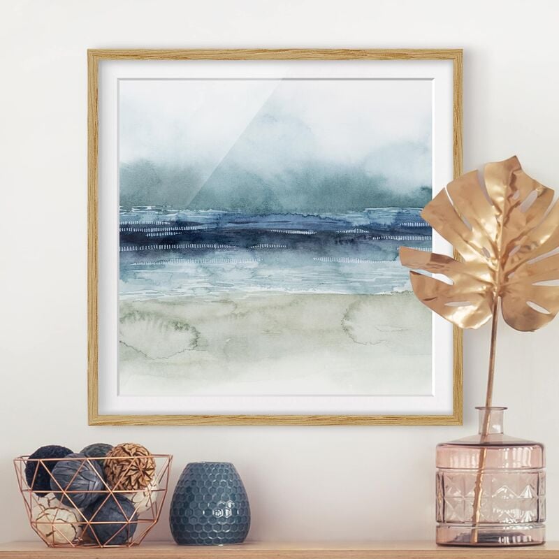 

Póster enmarcado - Marine Mist I Dimensión LxA: 30cm x 30cm, Marco: Roble