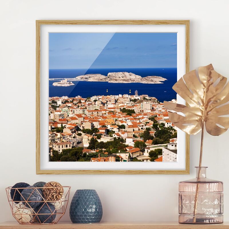

Póster enmarcado - Marseilles Dimensión LxA: 50cm x 50cm, Marco: Roble