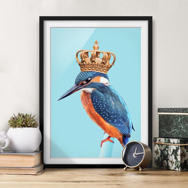 

Póster enmarcado - Martin pescatore con la parte superiore Dimensión LxA: 70cm x 50cm, Marco: Negro