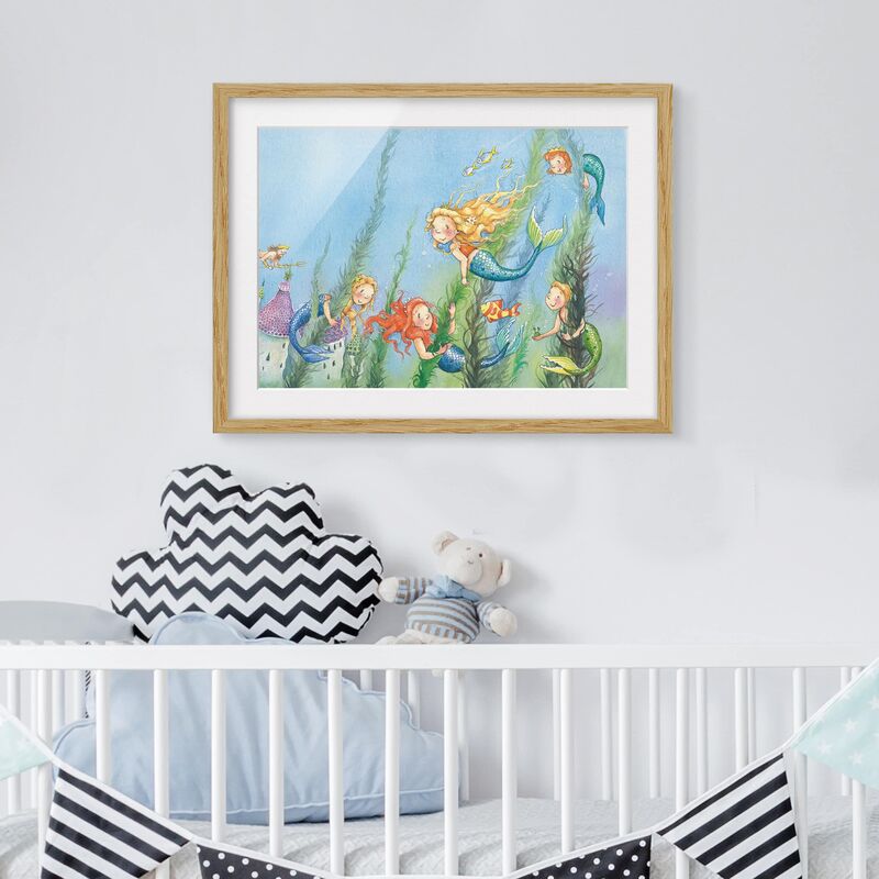 

Póster enmarcado - Matilda The Mermaid Princess Dimensión LxA: 40cm x 55cm, Marco: Roble