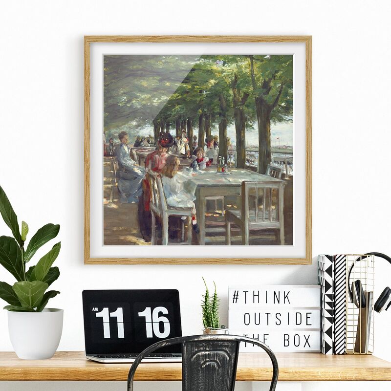 

Póster enmarcado - Max Liebermann - The Terrace Restaurant Jacob Dimensión LxA: 70cm x 70cm, Marco: Roble