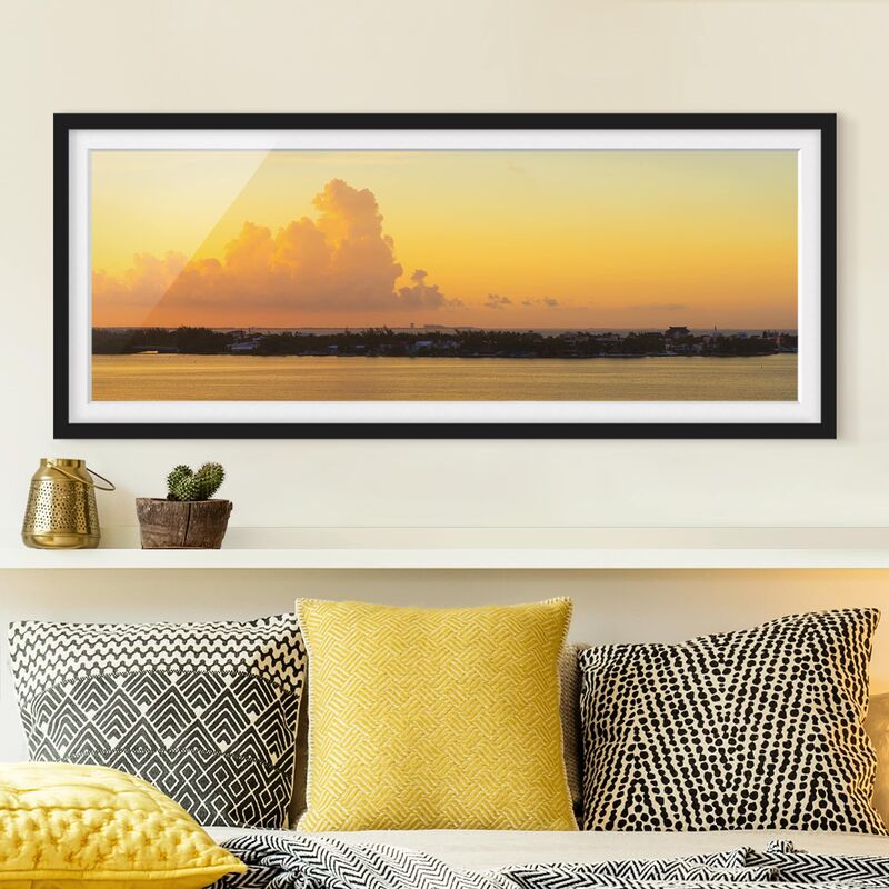 

Póster enmarcado - Messico Tramonto Dimensión LxA: 40cm x 100cm, Marco: Negro