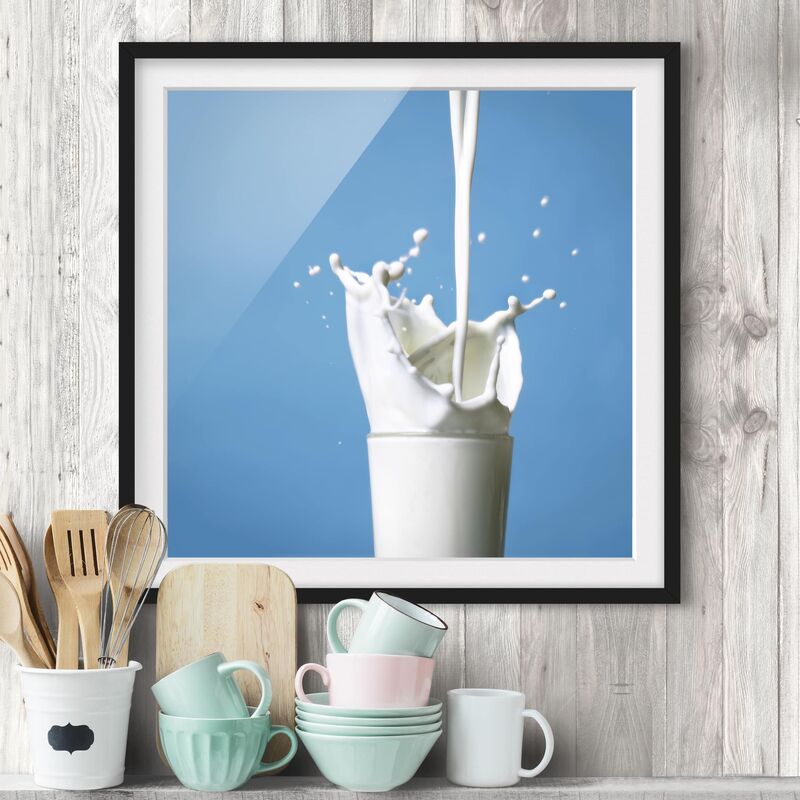 

Póster enmarcado - Milk Dimensión LxA: 30cm x 30cm, Marco: Negro