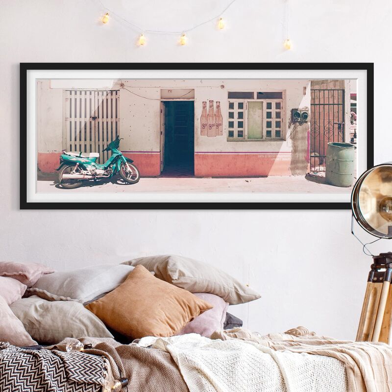 

Póster enmarcado - Minimarket Vintage Dimensión LxA: 30cm x 75cm, Marco: Negro