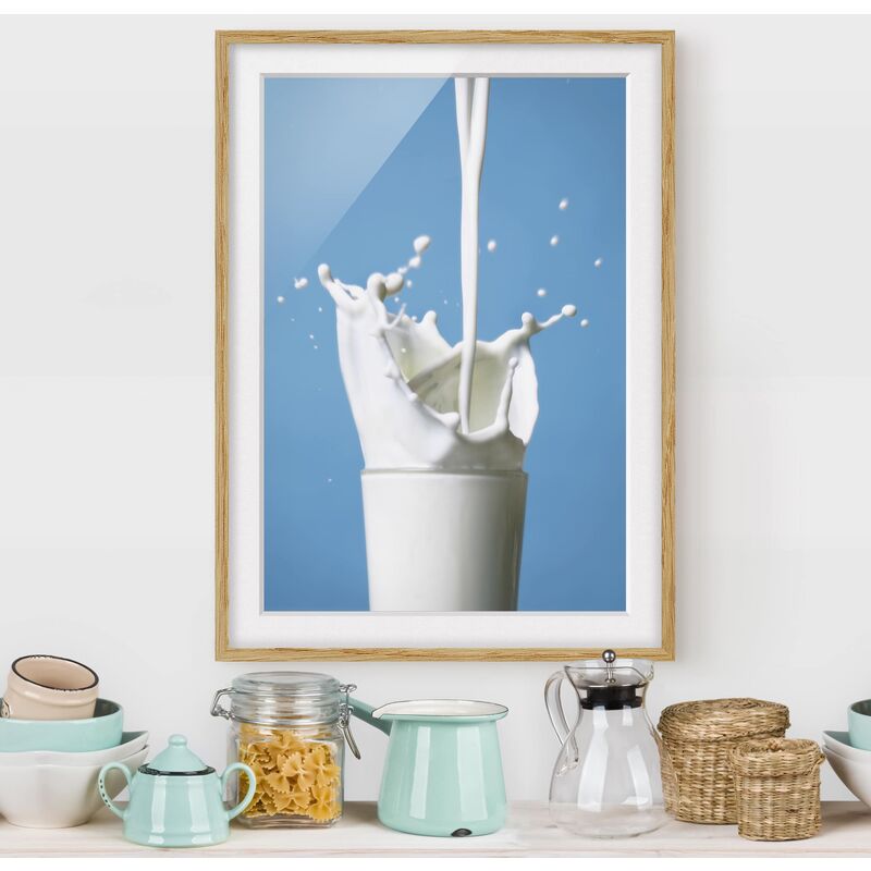 

Póster enmarcado - Milk Dimensión LxA: 40cm x 30cm, Marco: Roble