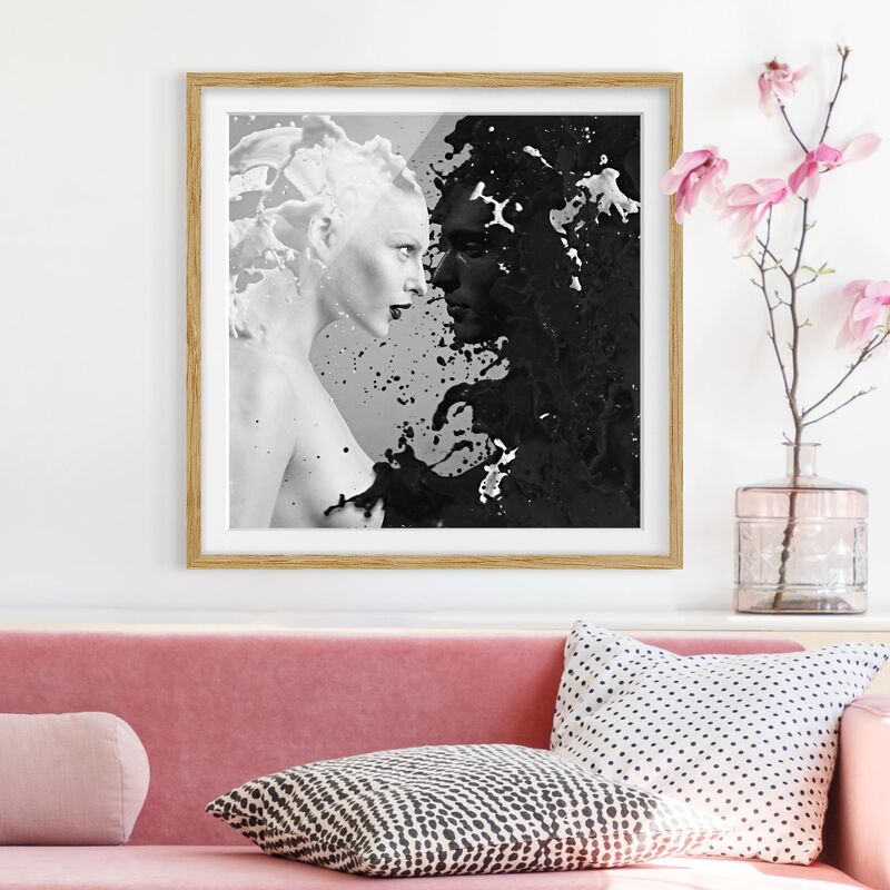 

Póster enmarcado - Milk & Coffee II Dimensión LxA: 70cm x 70cm, Marco: Roble
