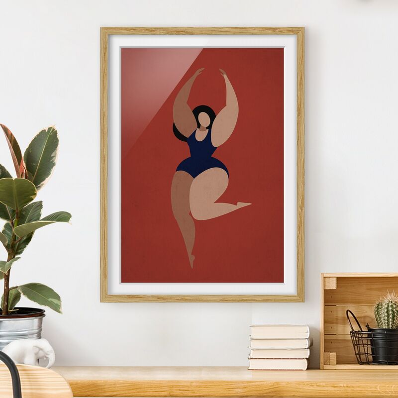 

Póster enmarcado - Miss Dance in blu Dimensión LxA: 55cm x 40cm, Marco: Roble