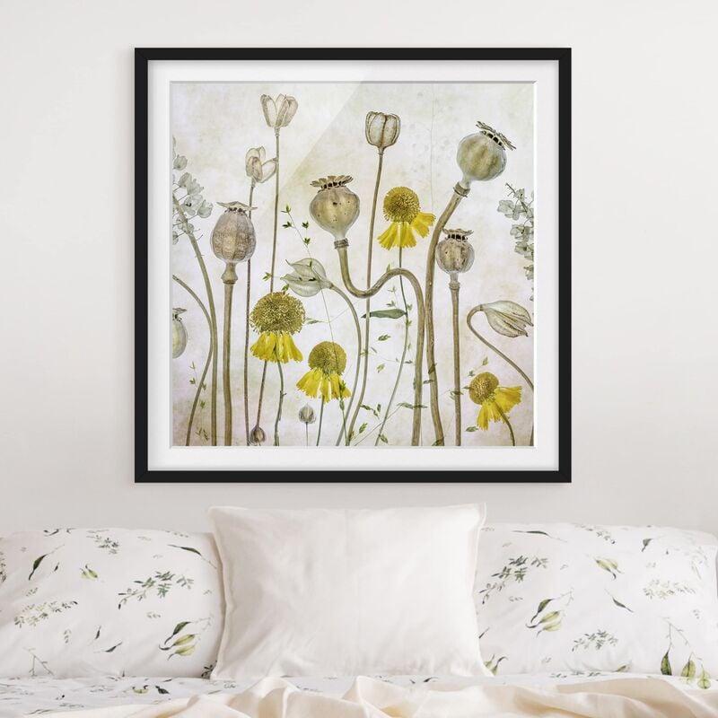 

Póster enmarcado - Mohn And Helenium Dimensión LxA: 20cm x 20cm, Marco: Negro