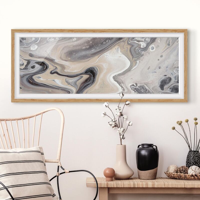 

Póster enmarcado - Molten Roccia Ii Dimensión LxA: 40cm x 100cm, Marco: Roble