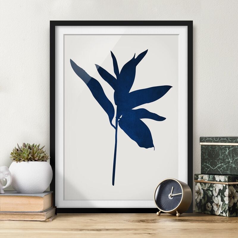 

Póster enmarcado - Mondo vegetale grafico - Blu Dimensión LxA: 70cm x 50cm, Marco: Negro