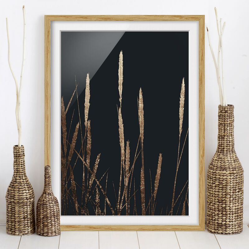 

Póster enmarcado - Mondo vegetale grafico - Canneto dorato Dimensión LxA: 70cm x 50cm, Marco: Roble