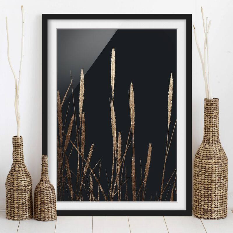 

Póster enmarcado - Mondo vegetale grafico - Canneto dorato Dimensión LxA: 40cm x 30cm, Marco: Negro