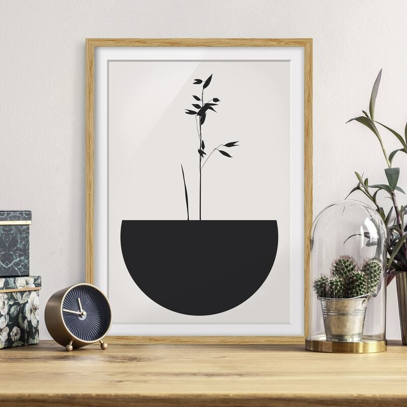 

Póster enmarcado - Mondo vegetale grafico - Morbida crescita Dimensión LxA: 55cm x 40cm, Marco: Roble