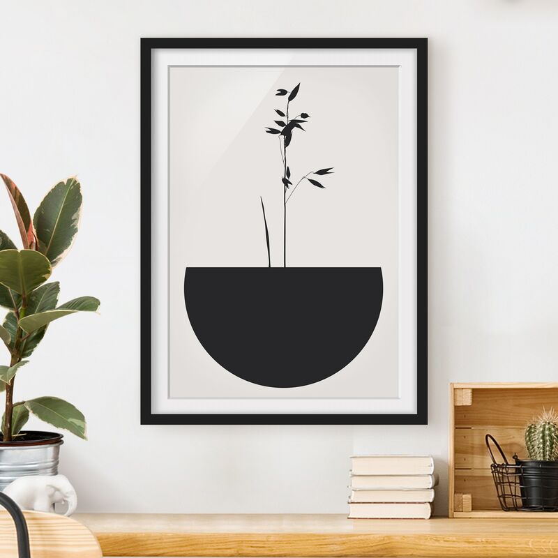 

Póster enmarcado - Mondo vegetale grafico - Morbida crescita Dimensión LxA: 70cm x 50cm, Marco: Negro