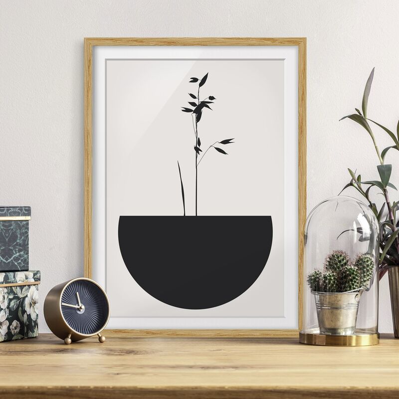 

Póster enmarcado - Mondo vegetale grafico - Morbida crescita Dimensión LxA: 24cm x 18cm, Marco: Roble
