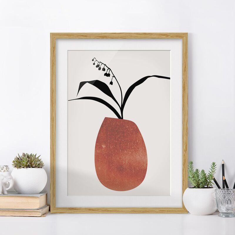 

Póster enmarcado - Mondo vegetale grafico - Mughetto Dimensión LxA: 24cm x 18cm, Marco: Roble
