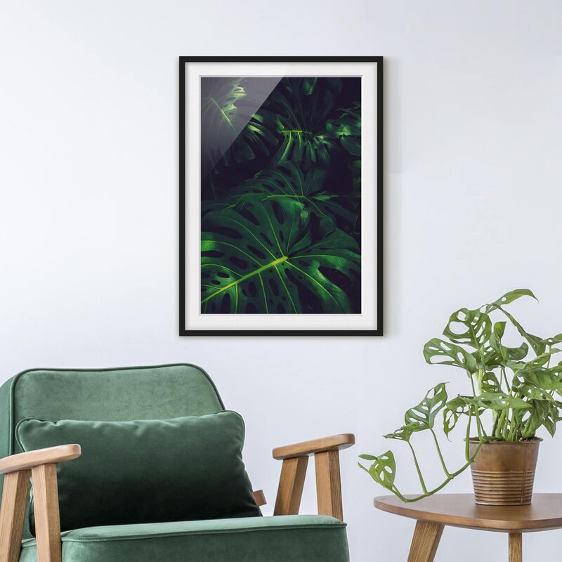 

Póster enmarcado - Monstera Jungle Dimensión LxA: 100cm x 70cm, Marco: Negro