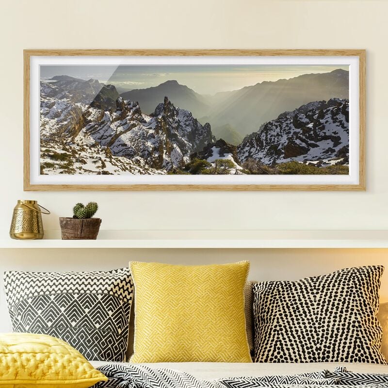 

Póster enmarcado - Monti A La Palma Dimensión LxA: 50cm x 130cm, Marco: Roble