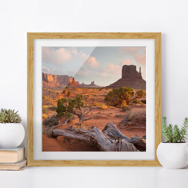 

Póster enmarcado - Monument Valley Navajo Tribal Park Arizona Dimensión LxA: 70cm x 70cm, Marco: Roble