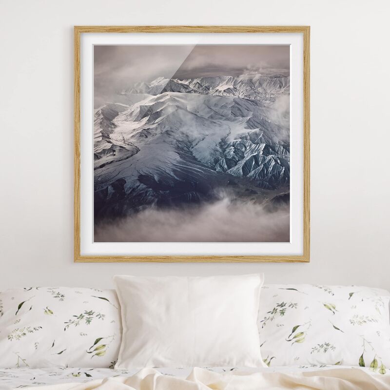 

Póster enmarcado - Montagne del Tibet Dimensión LxA: 20cm x 20cm, Marco: Roble