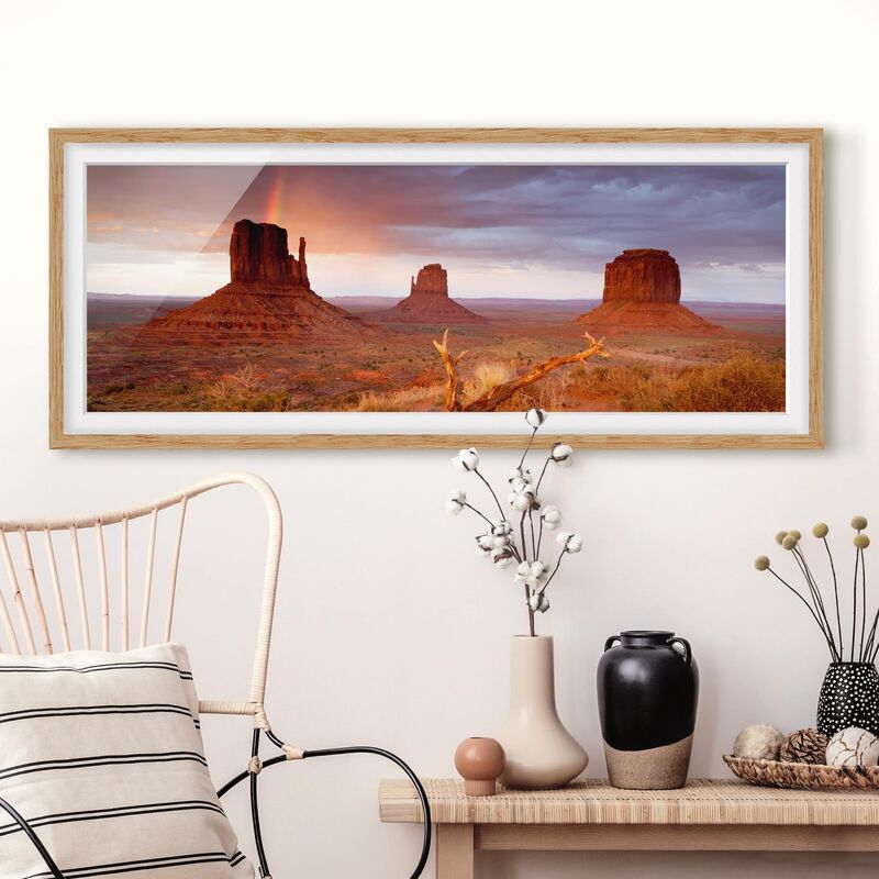 

Póster enmarcado - Monument Valley Al Tramonto Dimensión LxA: 20cm x 50cm, Marco: Roble