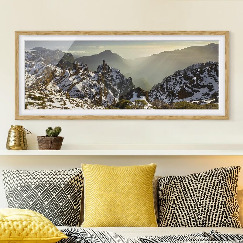 

Póster enmarcado - Monti A La Palma Dimensión LxA: 30cm x 75cm, Marco: Roble