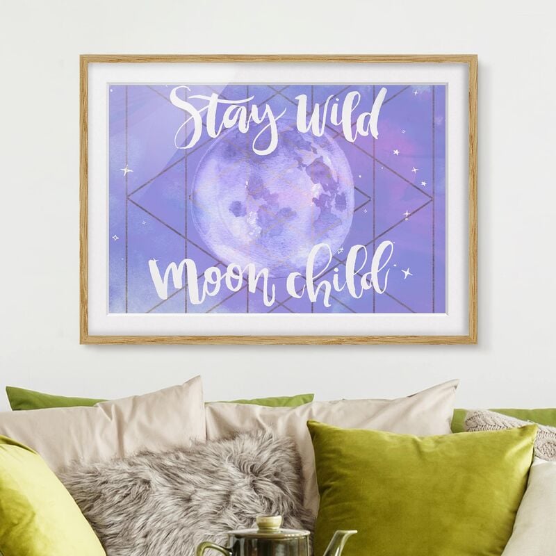 

Póster enmarcado - Moon Child - Stay Wild Dimensión LxA: 50cm x 70cm, Marco: Roble