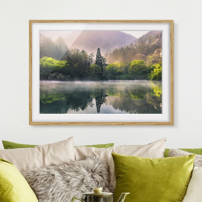 

Póster enmarcado - Morning Calm Dimensión LxA: 50cm x 70cm, Marco: Roble