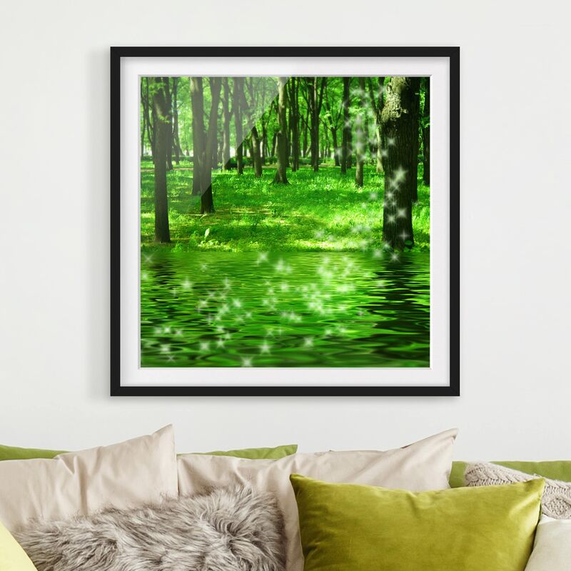 

Póster enmarcado - Morning Magic Dimensión LxA: 30cm x 30cm, Marco: Negro
