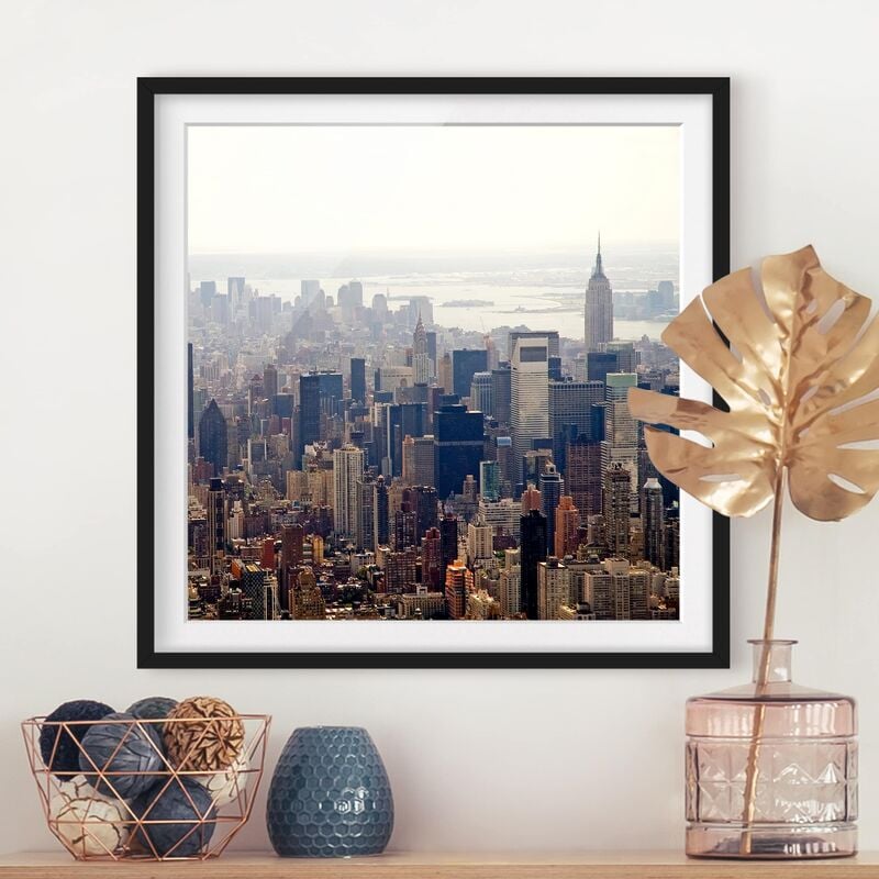 

Póster enmarcado - Morning In New York Dimensión LxA: 70cm x 70cm, Marco: Negro