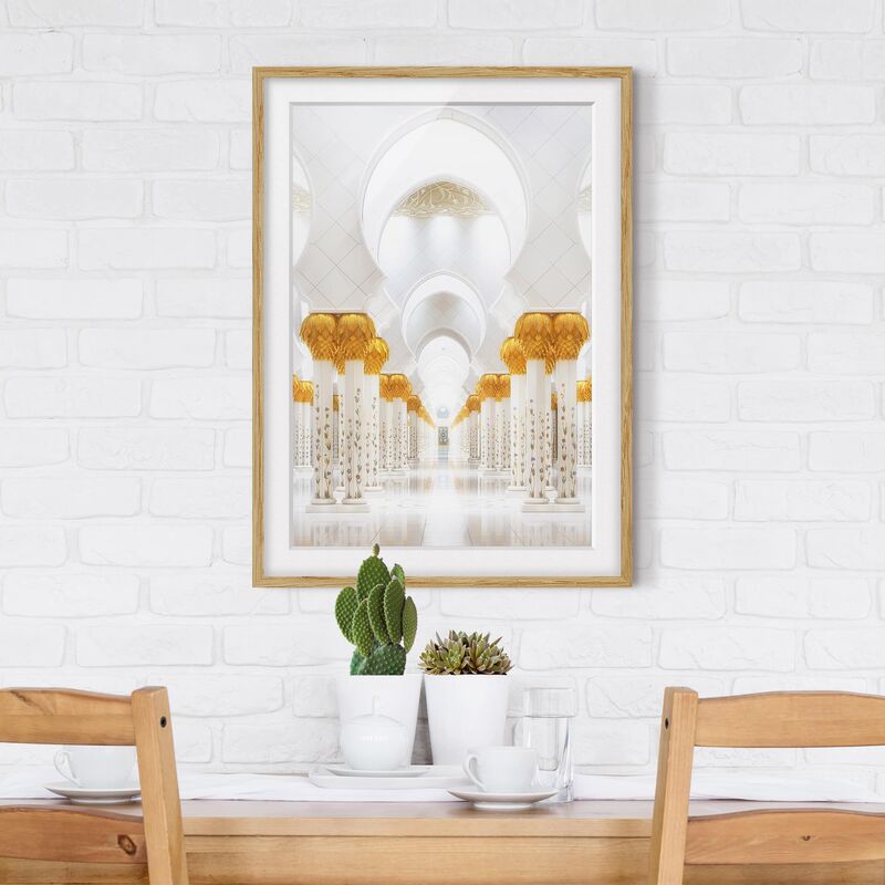 

Póster enmarcado - Mosque In Gold Dimensión LxA: 70cm x 50cm, Marco: Roble