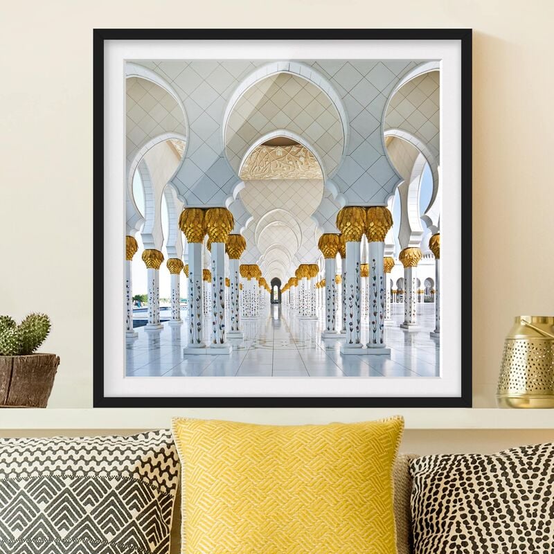 

Póster enmarcado - Mosque In Abu Dhabi Dimensión LxA: 30cm x 30cm, Marco: Negro