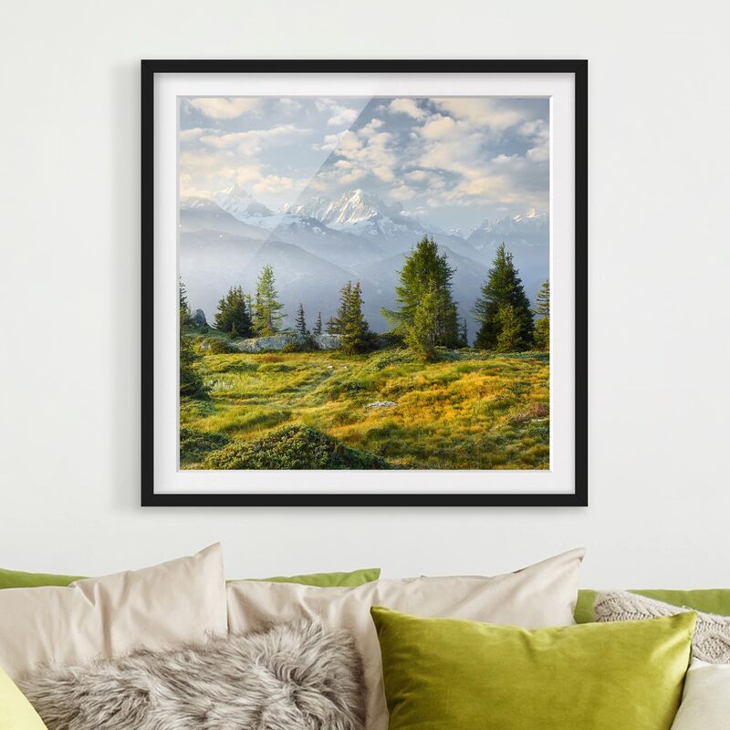 

Póster enmarcado - Émosson Wallis Switzerland Dimensión LxA: 70cm x 70cm, Marco: Negro