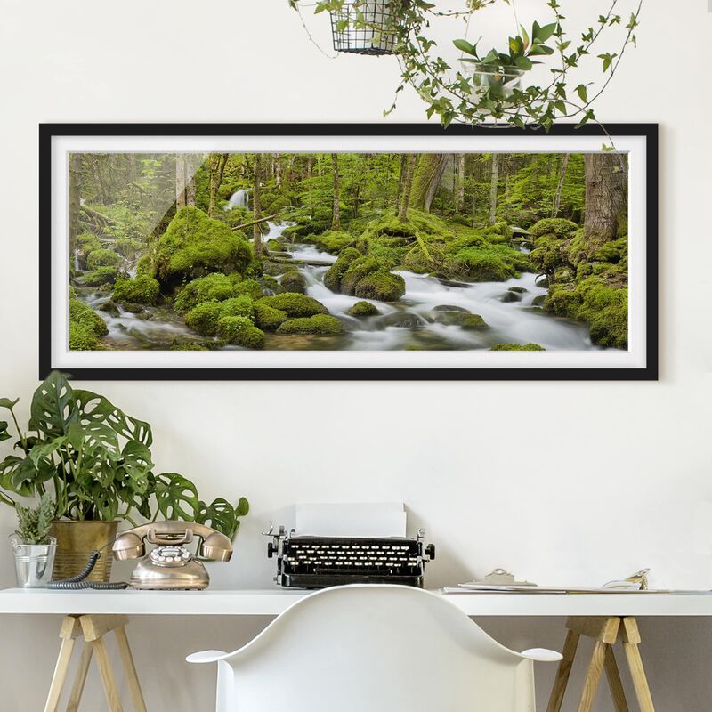 

Póster enmarcado - Mossy Pietre Svizzera Dimensión LxA: 30cm x 75cm, Marco: Negro