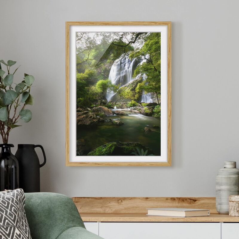 

Póster enmarcado - Mountain Stream Dimensión LxA: 100cm x 70cm, Marco: Roble