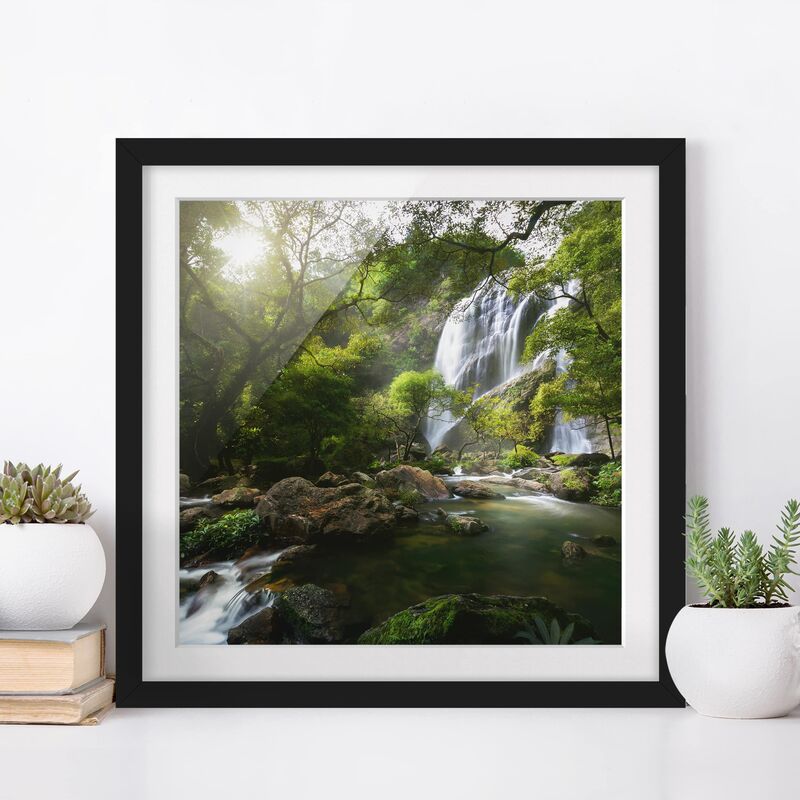 

Póster enmarcado - Mountain Stream Dimensión LxA: 50cm x 50cm, Marco: Negro