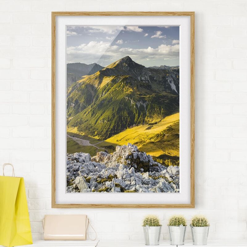 

Póster enmarcado - Mountains And Valley Of The Lechtal Alps In Tirol Dimensión LxA: 40cm x 30cm, Marco: Roble