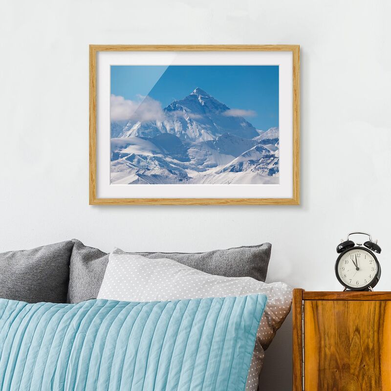 

Póster enmarcado - Mount Everest Dimensión LxA: 18cm x 24cm, Marco: Roble