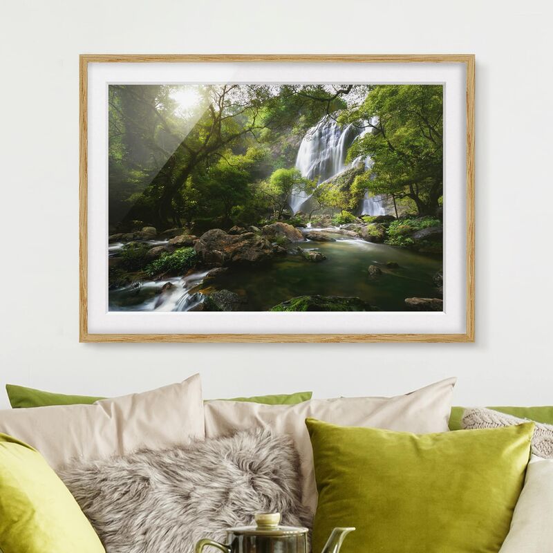 

Póster enmarcado - Mountain Stream Dimensión LxA: 18cm x 24cm, Marco: Roble