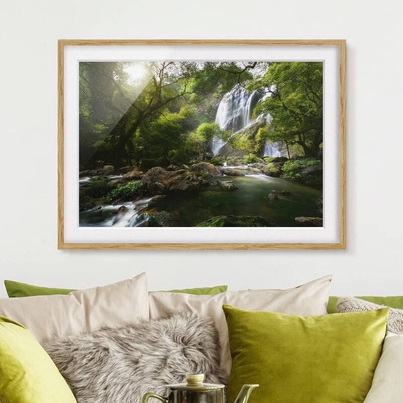

Póster enmarcado - Mountain Stream Dimensión LxA: 40cm x 55cm, Marco: Roble