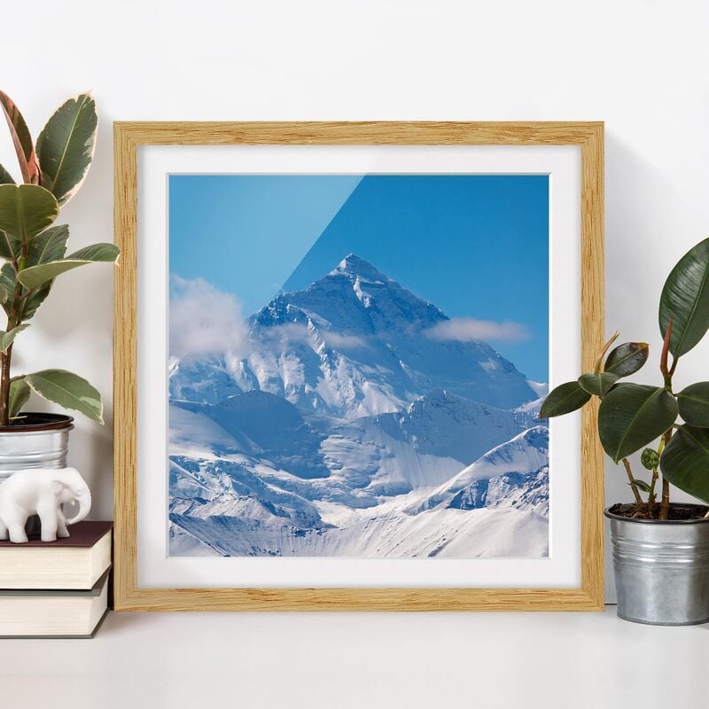 

Póster enmarcado - Mount Everest Dimensión LxA: 20cm x 20cm, Marco: Roble