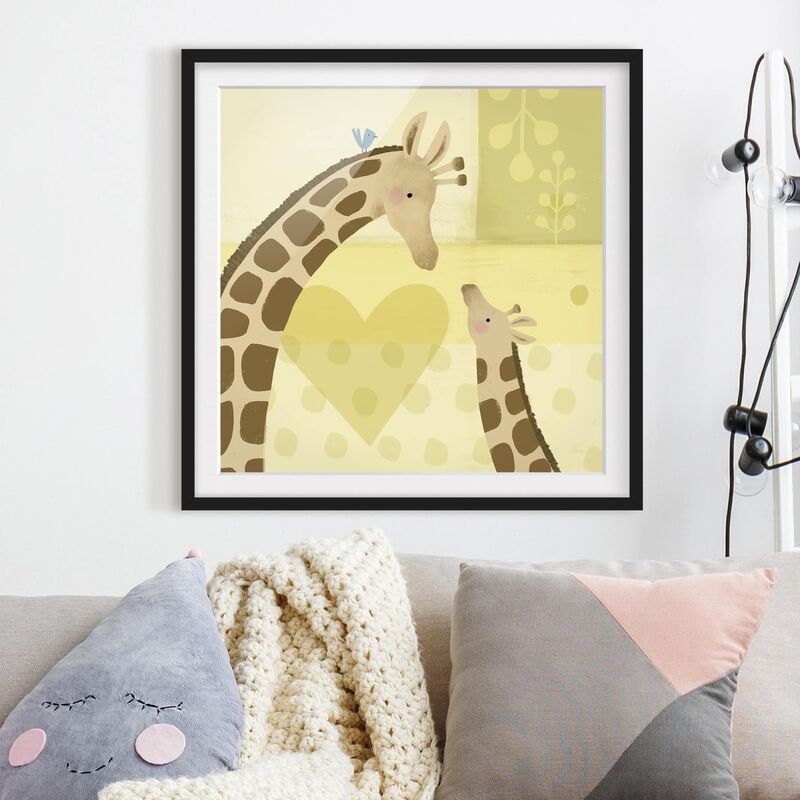 

Póster enmarcado - Mum And I - Giraffes Dimensión LxA: 30cm x 30cm, Marco: Negro
